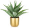 33 cm Artificial Aloe Vera, Large Artificial Pot, Artificial Aloe in Gold-Plated Flower Pot, Artificial Plants, Plastic Plant Decoration for Living Room, Balcony, Bedroom, Bathroom, Room, Table