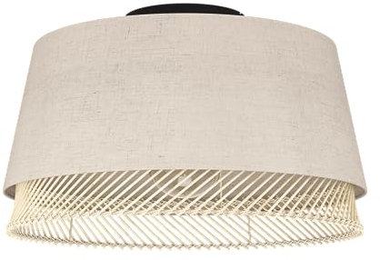 EGLO Deckenlampe Tabley, natürliche Deckenleuchte, Wohnzimmerlampe aus Leinen und Bambus, Aufbaulampe für Wohnzimmer und Schlafzimmer, Lampe mit E27 Fassung, Ø 38 cm