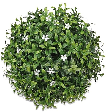 HUHJYUGE Palla di Erba di Plastica Artificiale 40cm, Realistiche Palla di Bosso Finto, Palla di Piante Artificiali Resistente alle Intemperie, Decorazione del Giardino di Casa