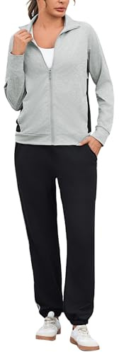 Uniexcosm Women's Tracksuit Set Zip Jacket and Jogger Trousers