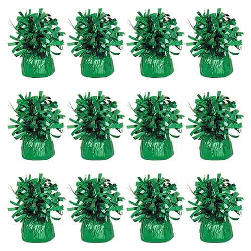 PARTYRAMA.CO.UK Emerald Green Foil Helium Balloon Weights 175gr - Pack of 12 - Durable & Colourful Weights for Birthdays Parties, Events & Celebrations - Perfect Balloon Weight Holders