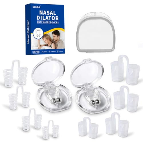 10 Piezas Dilatador Nasal Dispositivos Anti Ronquidos, Dilatadores Nasales de Silicona, Anti Ronquidos Mejora la Respiración para Ayudar a Dormir Mejor