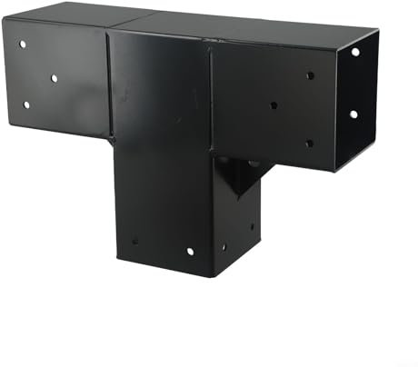 Kit de soporte para pérgola, soporte de esquina resistente de 3 vías, kit de base de poste de bricolaje, vigas de madera de fácil instalación para cenadores, pérgolas de patio, cabaña de troncos (1