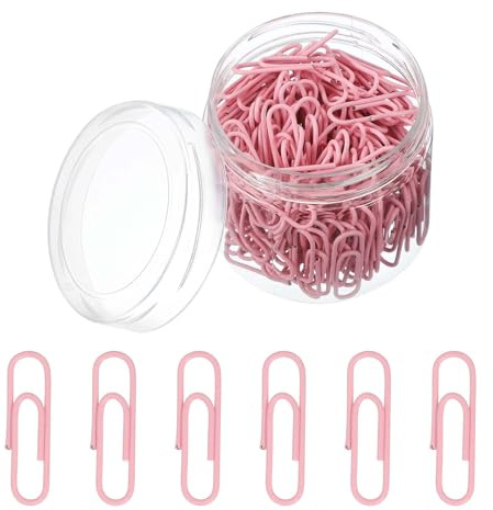 PATIKIL 200 Piezas De Clip Para Papel, 28mm Clip Para Papel Bonitos Clips Metálicos Anticorrosivos Fuertes Y Duraderos Al Por Mayor Para Oficina, Rosa