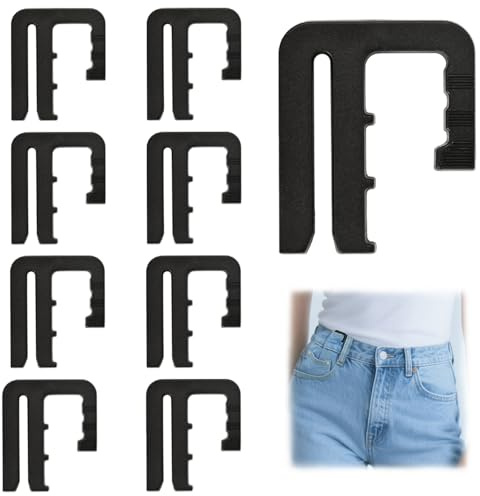 DIPZO midjeåtdragningsclips, 10 st justerbara byxklämma för byxor, jeans, shorts, kjol, ingen sömnad behövs