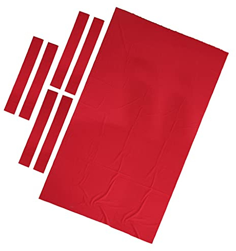 Kit di ricambio per tavolo da biliardo da 2,7 m, spessore 0,6 mm, in feltro misto lana e nylon, con strisce per cuscino per il restauro del tavolo da biliardo, rosso, 2,8 x 1,5 m