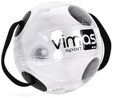 VIMAS SPORT Aqua Ball, Balón Medicinal Rellenable de Agua, PVC Transparente, con Asas Resistentes, para Entrenamiento de Fuerza y Acondicionamiento Físico, Adultos Unisex