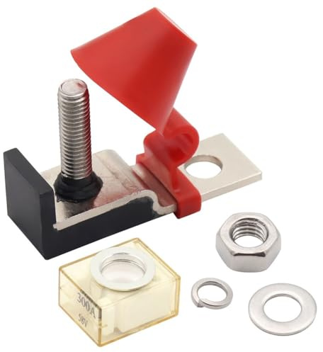 Homeponnew Kit de bloque de fusibles de montaje de terminal M8, 30A-300A 58V, soporte de fusibles impermeable para coche, caravana, barco distribución de terminales de batería