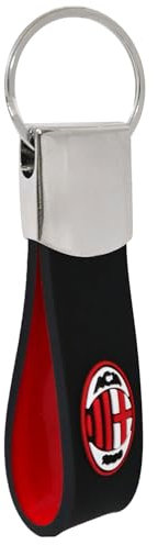 MILAN Portachiavi in gomma morbida prodotto ufficiale idea regalo rosso nero