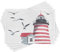 ABAKUHAUS Leuchtturm Platzmatten, Seagulls Strand Meer, Waschbare Stoff Esszimmer Küche Tischdekorations Digitaldruck, Weiß und Grau