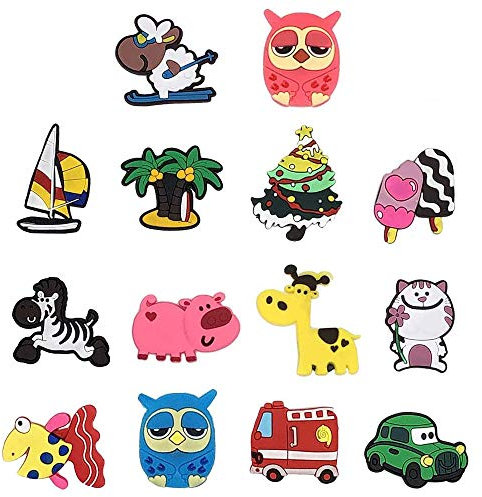 Imanes de Nevera para Niños, 14 Piezas Juego de Imanes para Coche de Plantas de Animales de Catoon Imanes de Refrigerador para Pizarras Educativas Hogar Educativo Aula y Oficina (14pcs)