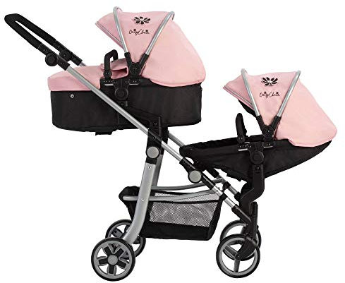 Daisy Chain Pinnacle Double Dolls Pram – The largest Dolls Pram in the World! Adjustable handle up to 95cm. For 7,8,9,10,11,12,13 years+. (Classic Pink)