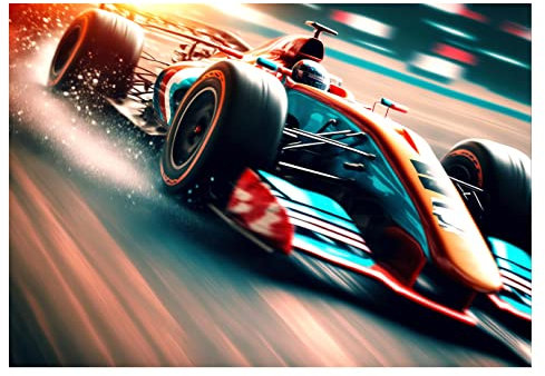 WTD - Carta da parati fotografica per cameretta dei bambini, auto sportiva, con colla, per camera dei ragazzi, in tessuto non tessuto, pronta da montare (104 x 70 cm)