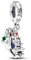 PANDORA Moments Weihnachtsschlitten 2023 Charm-Anhänger aus Sterling Silber mit künstlichen Kristallen, Kompatibel Moments Armbändern, 792977C01