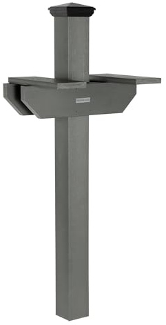 Hazelton Two-Sided Mailbox Post, Coastal Teak