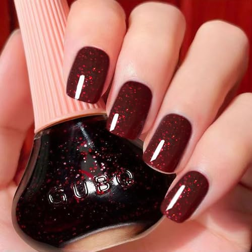 DouborQ Burgundy Nail Polish Long-lasting Glossy Nail Art Varnish (06)