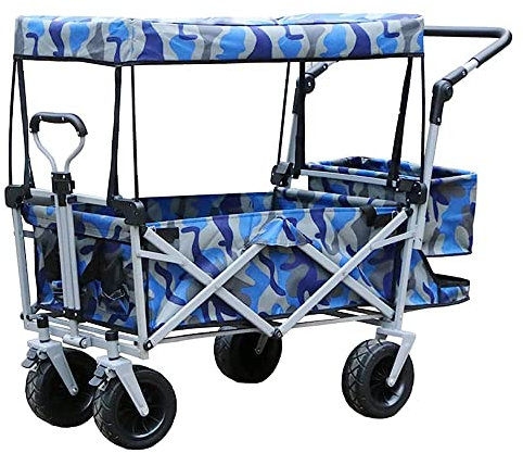 CRBUDY Chariot à Bras, Chariot G-Arden, avec auvent Amovible, Chariot G-Arden Pliable, Chariot G-Arden, Chariot de Festival Pliable, Chariot d'extérieur Pliable, Diable Pliable/Rouge (ble
