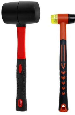 Limeow 2 Piezas Martillo Carpintero Mazo de Goma Martillo Goma Maceta Albañil Maza de Goma de Doble Cabeza para El Trabajo Diario Boxeo en El Hogar Cuero Trabajos de Joyería Artesanía y Bricola