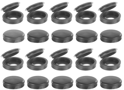 sourcing map 50Pcs Screw Caps, 5.3mm/0.21 ID Screw Snap Covers Washer Flip, PVC Hinged Screw Cover Caps for Covering Screw Heads(Dark Grey)