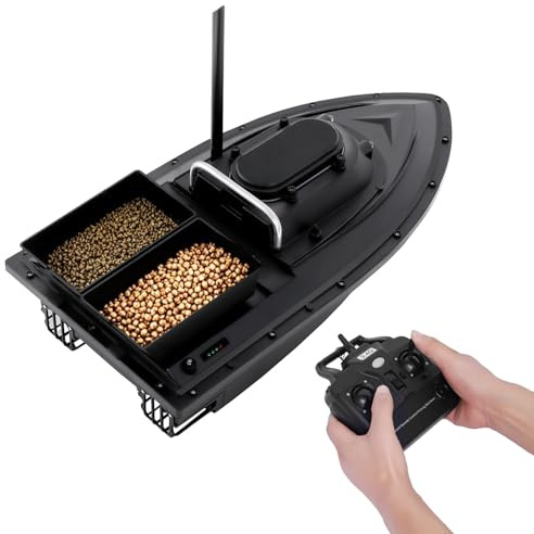DioPaiB Bateau d'appât pour pêche à la Carpe, Bateau amorceur nid avec Cabine Batterie intégrée, Double Moteur 5200mAh, Bateau amorceur de pêche, 300m Distance sans Fil, adapté aux Amateurs de pêche
