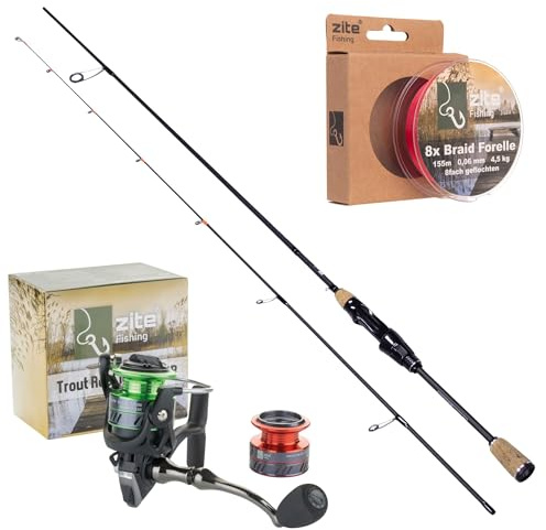 Zite Fishing UL Gummiköder Angelset | Solid Tip Forellenrute Ultra Light