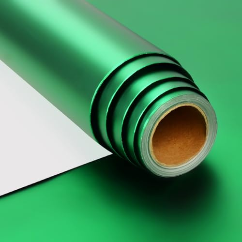 Papel de Regalo Verde, 43 cm x 10 m Papel Regalo Verde Metálico para Navidad Cumpleaños Aniversario Bodas