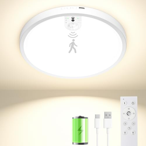 Recargable Plafon LED Techo con Sensor de Mmovimiento, Lampara sin Cables