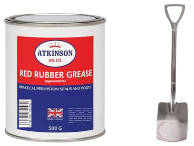 Atkinson Oil Co. Red Rubber Grease – 500g Brake & Hydraulic Seal Grease | Vegetable-Based, Rubber-Safe, Non-Mineral Formula | Ideal for Classic Cars, Calipers & O-Rings Made in UK