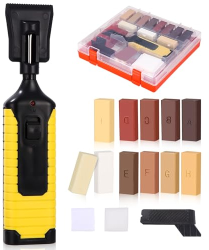 Kit Riparazione Parquet e Piastrelle, Stucco per Legno Riempitivo con Cera, 11 Colori Multicolore, Parquet, Laminato e Pavimenti in Vinile