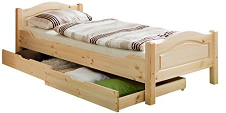 Einzelbett Rita Massivholz Kiefer Natur 70 mm Pfostenstärke