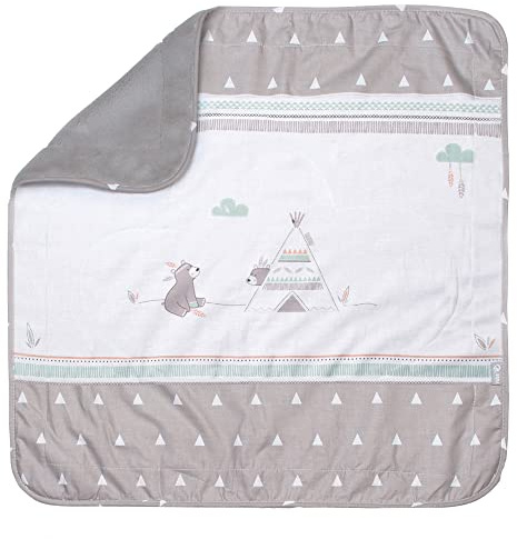 roba - Coperta per neonati Indibaer, 2 lati: 1x super morbida, calda e soffice, 1x 100% cotone