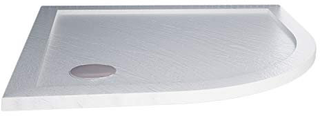 Idralite Plato de Ducha 90x90x4cm Semicircular Acrílico Borde Realzado Blanco Efecto Piedra Mod. Flower