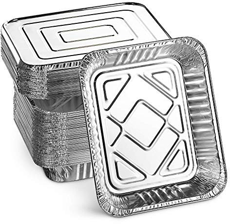 MontoPack 9x13 Aluminum Foil Half Size Roasting Pans with Lids | [20 Count] Premium Standard Size Chafing Tins for Baking, Catering & Roasting | Disposable Steam Table Trays | Great for Storing