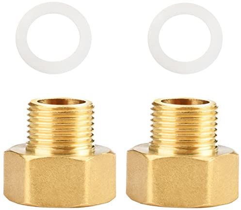 Noosverl Adaptador/Reductor de 3/8 pulgada a 1/2, 2 Pcs extensión Reducción 3/8 a 1/2, 3/8 exterior x1/2 interior de latón normas europeas