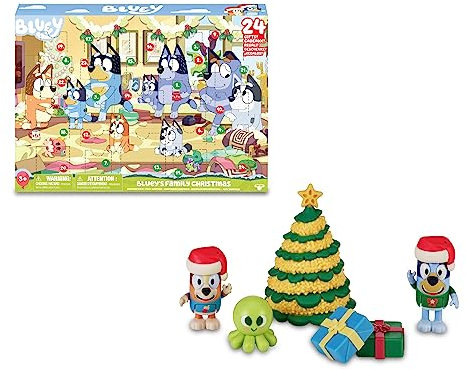 Bluey - Adventskalender mit 24 Teilen, inkl. Figuren aus der Serie und Zubehör, für Jungen und Mädchen ab 3 Jahren, Berühmt (BLY54000)