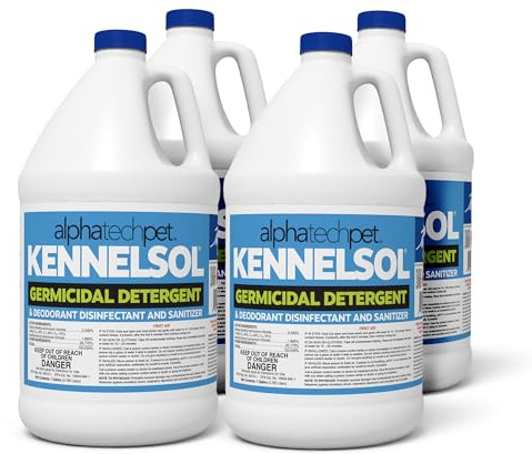 ATP KennelSol 1-Step Kennel Cleaner - 1 Gallon (Pack of 4) Liquid Disinfectant, Effective Against Bacteria and Viruses, Deodorizer Wintergreen Scent by Alpha Tech Pet