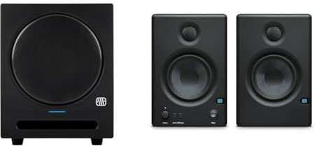 PreSonus Eris Sub 8BT, 8-Aktiv-Studio-Subwoofer mit Bluetooth & Eris E4.5, 4,5-Zoll High-Definition Multimedia 2-Wege-Studiomonitore (Paar)