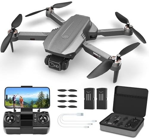 Wipkviey drone avec camera 4k - B12 GPS drone adulte, moins de 250g, moteur sans balais, retour à la maison intelligent, suivez-moi, 50 minutes de vol, drone léger et pliable pour les débutants