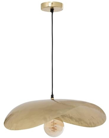 Atmosphera - Suspension Arlo - Abat-jour en Métal Doré D56cm - Ampoule Non Incluse E27 25W - Luminaire pour Salon, Cuisine, Bureau, Chambre