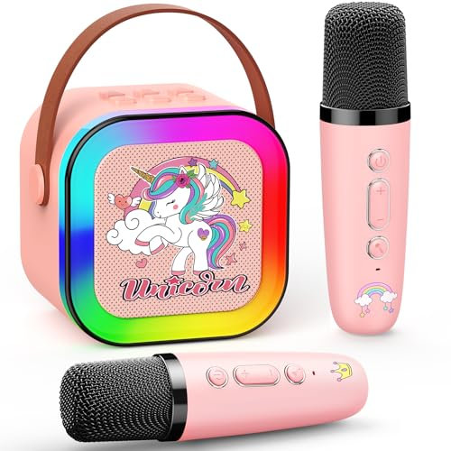Unicorn Gifts for Girls, Karaoke Machine 2 Microphones for Kids Toys for 3-12 Year Old Girls Gifts Kids Microphone Girls Birthday Presents Girls Toys Age 3-12 Christmas Xmas Gifts for Kids