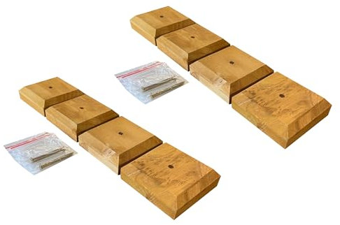 Selections Wooden Garden Fence Post Square Finial Cap Newel Topper - Pack of 8