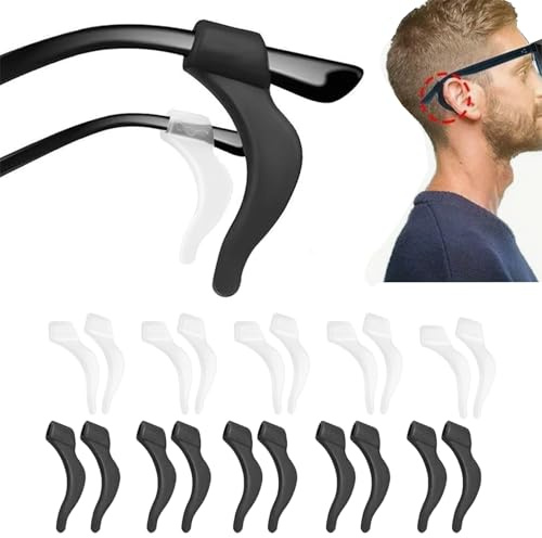 glass Silicone Ear Hooks & Cushions, Anti-Slip Eyewear Grips for Glasses, Sunglasses