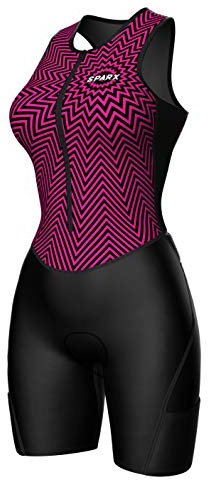 Sparx Women Triathlon Suit Tri Short Racing Cycling Swim Run (Medium, Pink)
