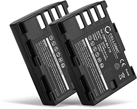 CELLONIC, Batterie pour Caméra Compatible avec Panasonic Lumix DC-GH5, DC-G9, DMC-GH4 (7.4V, 2000mAh) 2 Pièces