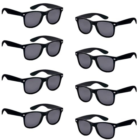 Pibupibu 8 Stück Kinder Neon Sonnenbrillen Bunt Party Favors zubehör Brille Set (8 Stück Schwarz)