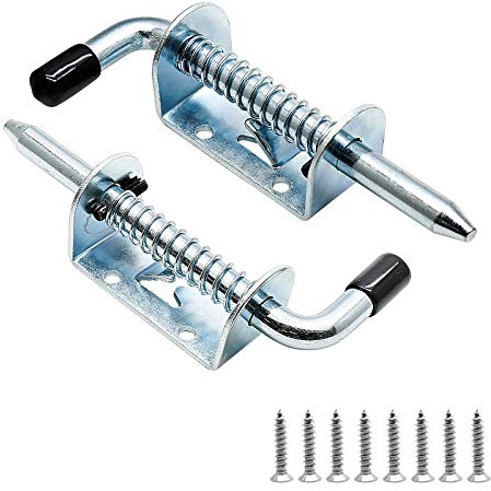 Bonsicoky 2PCS Spring Loaded Latch Pin, 5 Inch 304 Stainless Steel Quick Heavy Duty Barrel Bolt Lock for Door Shed Gate, Trailer Gate