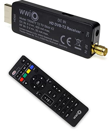 WWIO Streaming-Stick Trinity T2 TV Stick mit 2 in 1 Fernbedienung & IR Fernbedienungsempf.