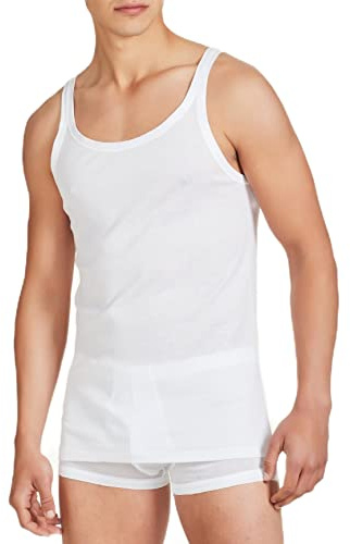 SalGiu Canottiera (3 Pezzi) 100% Cotone Estiva Spalla Stretta (8/XXXL, Bianco)