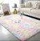 LYKEJI Flauschiger Teppich - Shaggy Langflor für Schlafzimmer und Wohnzimmer - Rutschfeste Dekoration (Regenbogen, 120X160CM)