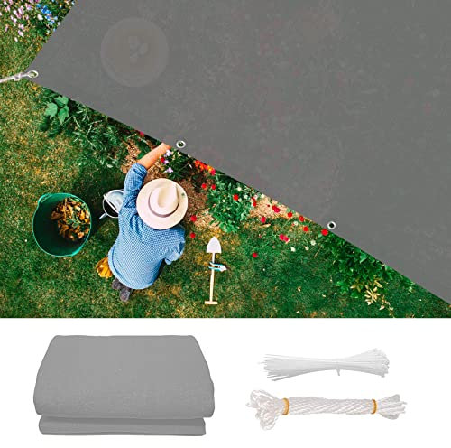 Sonnensegel Rechteck 1.4 x 2.4 m atmungsaktiv Sonnenschutz Sonnensegel Schattennetz mit Ösen und Befestigungsseile für Außenbereich,Garten, Grau
